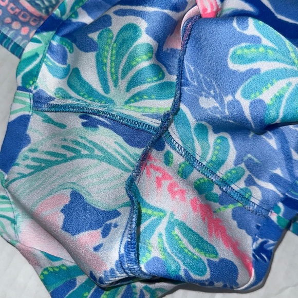 Lilly Pulitzer Jet Stream Pearl Romper Dress Blue Green Pink Women’s Size 4 - Picture 9 of 15